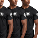 Kit 3 Camisetas Dry Fit Militar Academia Esporte Bope Caveira Americana Gigante Fit