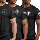 Kit 3 Camisetas Dry Fit Militar Academia Esporte Bope Caveira Americana Gigante Fit