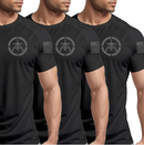 Kit 3 Camisetas Dry Fit Militar Academia Esporte Bope Caveira Americana Gigante Fit