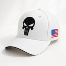 Boné Tático Bandeira Justiceiro The Punisher Masculino Aba Curva Bordado Regulador Fitão