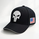Boné Tático Bandeira Justiceiro The Punisher Masculino Aba Curva Bordado Regulador Fitão
