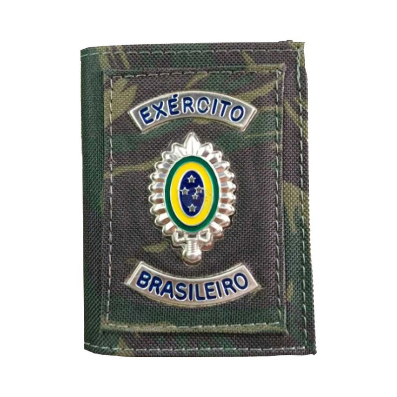 Carteira E.B Porta Funcional Couro Sintético Preta e Verde Camuflado