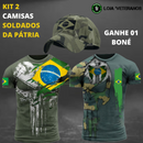 Kit 2 Camisas Soldados da Pátria - Ganhe 1 Boné Brasil ✔︎